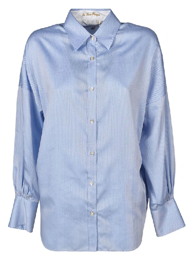 Shop Le Sarte Pettegole Pointed Collar Shirt In Blue