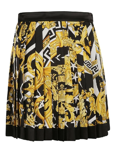 Shop Versace Baroque Print Skirt In Black/multicolor