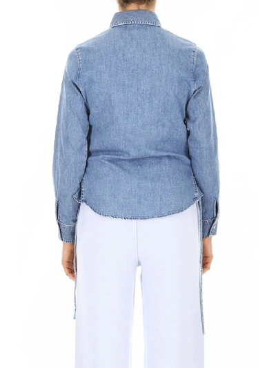 Shop Stella Mccartney Washed Denim Shirt In Light Blue (blue)