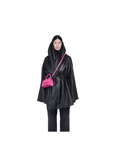 Shop Balenciaga Incognito Leather Coat In Black
