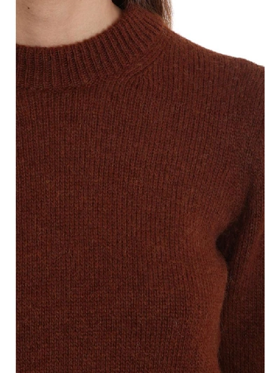 Shop Ami Alexandre Mattiussi Knitwear In Leather Color Wool