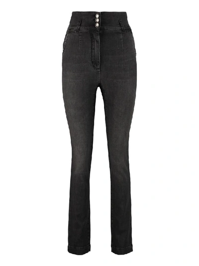 Shop Dolce & Gabbana High-rise Slim Fit Jeans In Grey