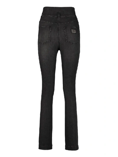 Shop Dolce & Gabbana High-rise Slim Fit Jeans In Grey