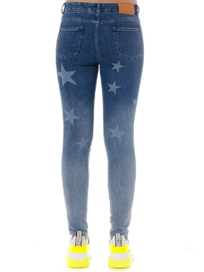 Shop Stella Mccartney Denim Cotton Skinny Jeans With Stars In Blue
