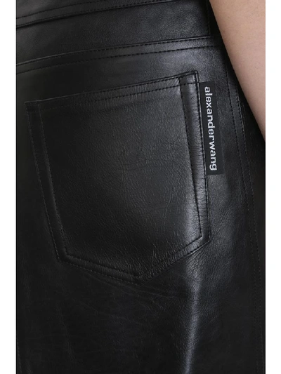 Shop Alexander Wang Shorts In Black Leather