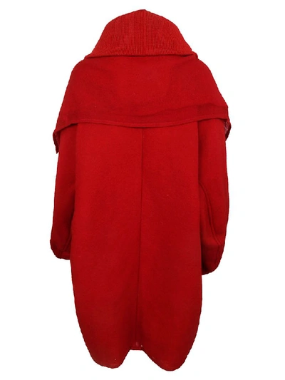 Shop Y's Oversized Cape Coat In Red