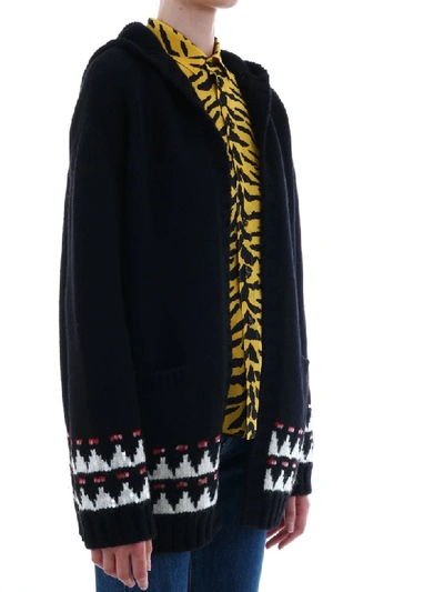 Shop Saint Laurent Baja Hoodie In Jacquard In Black