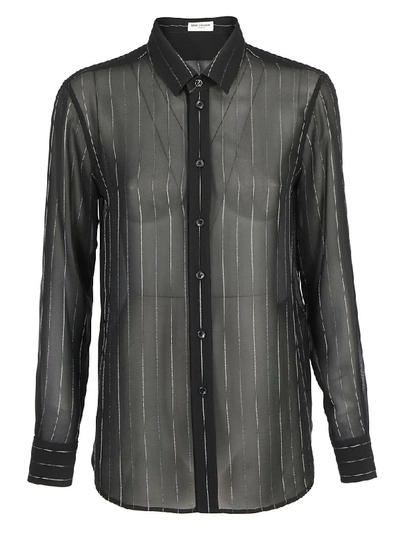 Shop Saint Laurent Shirt In Noir Argent
