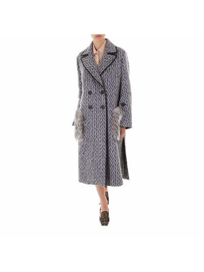 Shop Fendi Coat In Grey