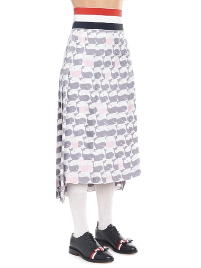 Shop Thom Browne Midi Skirt In Multicolor