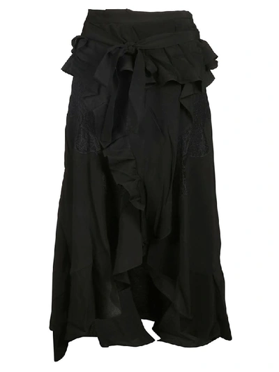 Shop Iro Ruffled Flared Skirt In Black