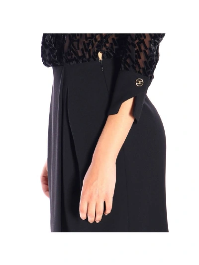 Shop Elisabetta Franchi Celyn B. Elisabetta Franchi Dress Elisabetta Franchi Dress With All-over Flocked Logo In Black