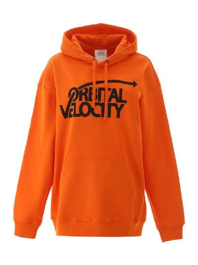Shop Calvin Klein Orbital Velocity Hoodie In Orange Tiger (orange)