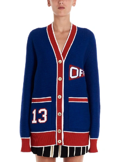 Shop Off-white Flag Cardigan In Multicolor