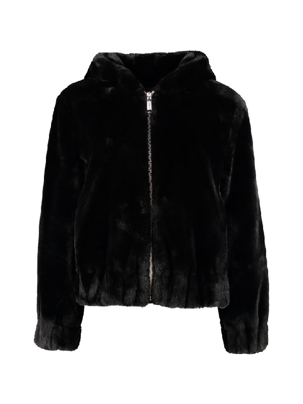 michael kors black fur coat