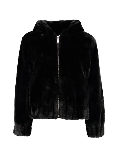 Shop Michael Michael Kors Faux Fur Jacket In Black