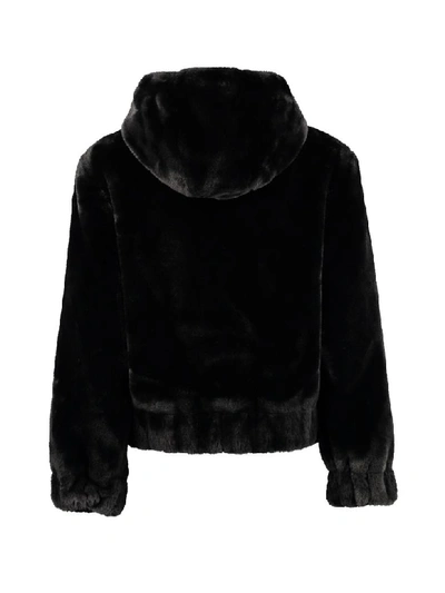Shop Michael Michael Kors Faux Fur Jacket In Black