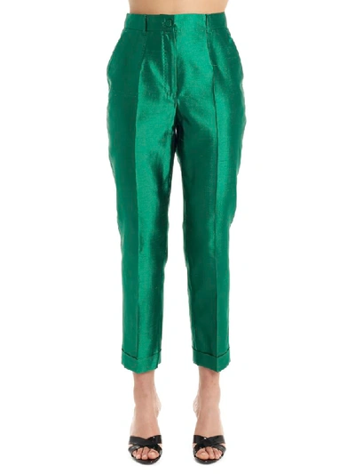 Shop Dolce & Gabbana Mikado Shantung Pants In Green