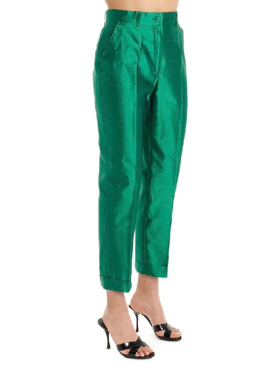 Shop Dolce & Gabbana Mikado Shantung Pants In Green