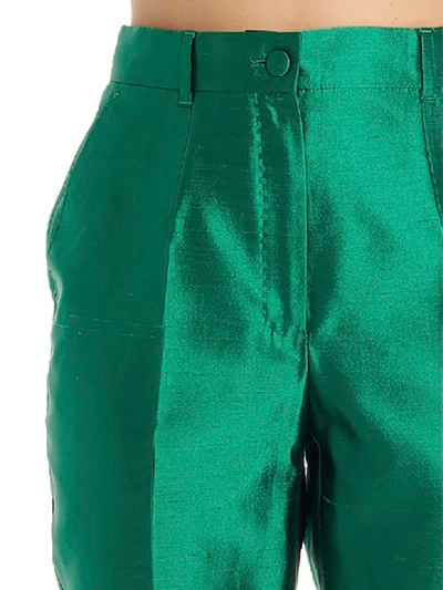 Shop Dolce & Gabbana Mikado Shantung Pants In Green