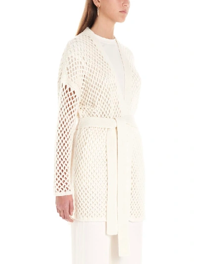 Shop Agnona Cardigan In White