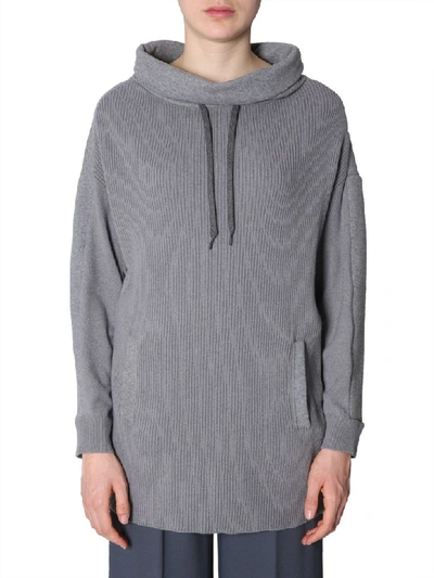 Shop Fabiana Filippi Oversize Fit Sweater In Grigio