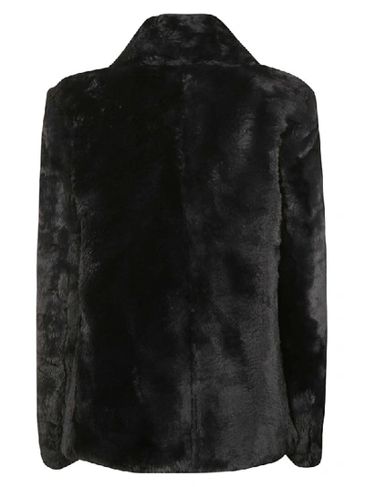 Shop Saint Laurent Fur Blazer In Black