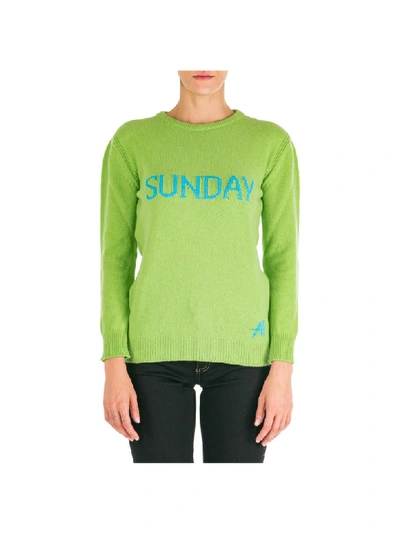 Shop Alberta Ferretti Rainbow Week Sunday Jumper In Verde