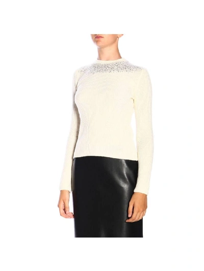Shop Ermanno Scervino Sweater With Applications In White