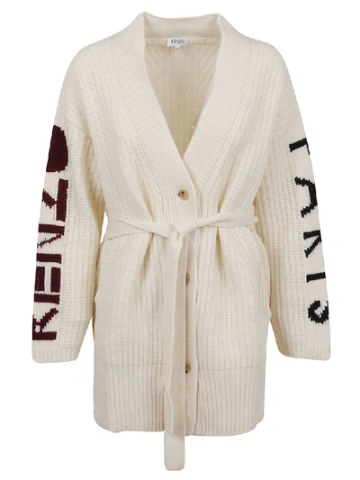 Shop Kenzo Paris Cardigan In Ecru