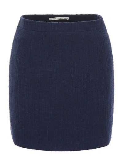 Shop Alessandra Rich Tweed Skirt In Blue (blue)