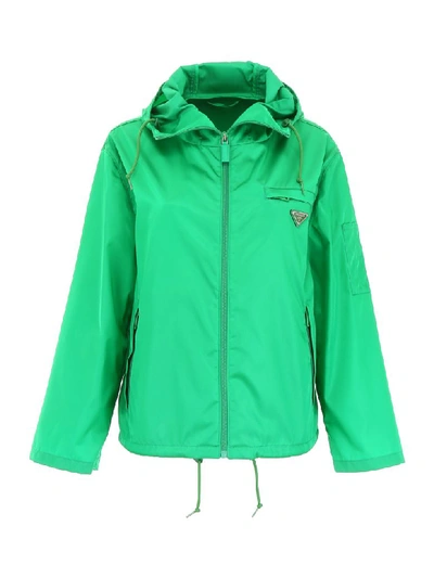 Shop Prada Nylon Jacket In Smeraldo (green)