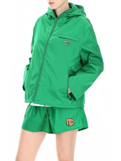 Shop Prada Nylon Jacket In Smeraldo (green)