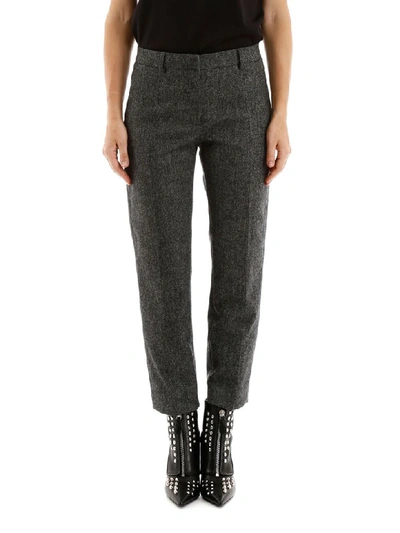 Shop Burberry Wiluna Trousers In Black Melange (black)