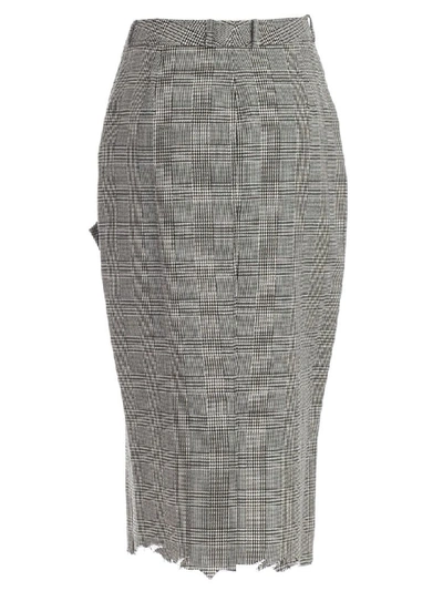 Shop Vetements Four Button Skirt In Grey Check