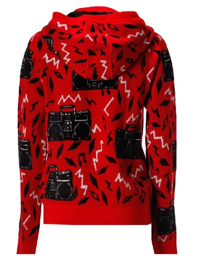 Shop Saint Laurent Printed Hoodie In Rouge/multicolor