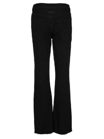 Shop Mm6 Maison Margiela Mm6 Two Tone Flared Jeans In White + Black