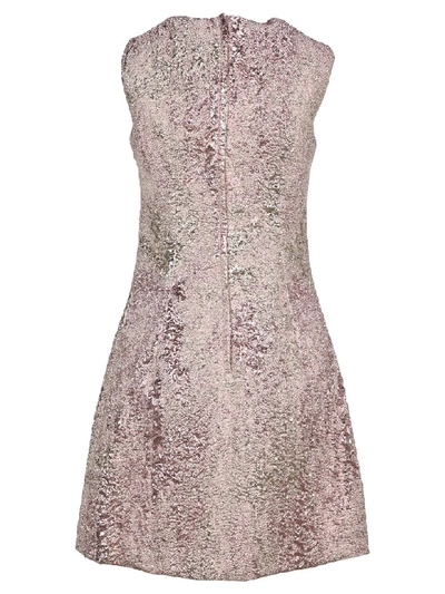 Shop Dolce & Gabbana Dolce&amp;gabbana Lurex Jacquard Short Dress In Pale Pink