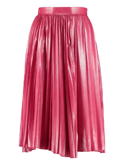 Shop Pinko Obbedire Pleated Skirt In Fuchsia