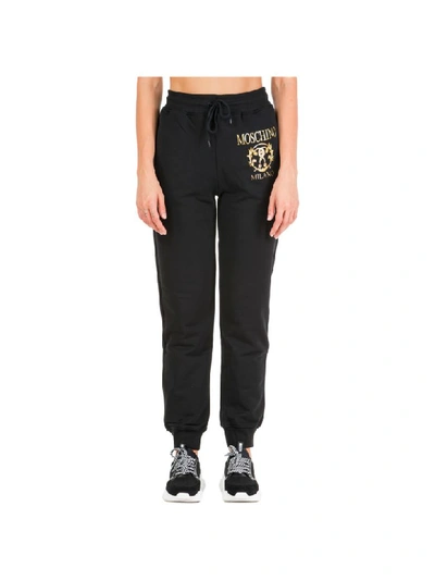 Shop Moschino Roman Double Question Mark Tracksuit Bottoms In Nero