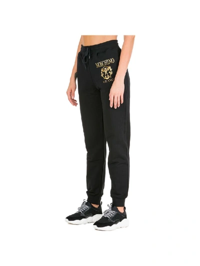 Shop Moschino Roman Double Question Mark Tracksuit Bottoms In Nero