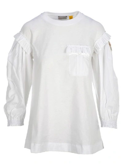 Shop Moncler By Simone Rocha Round Neck T-shirt In White