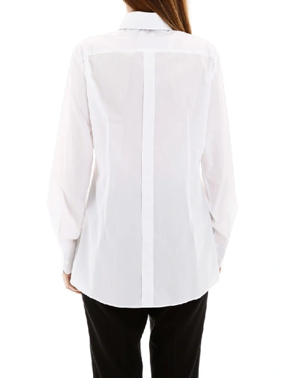 Shop Dolce & Gabbana Tuxedo Shirt With Bow In Bianco Ottico (white)