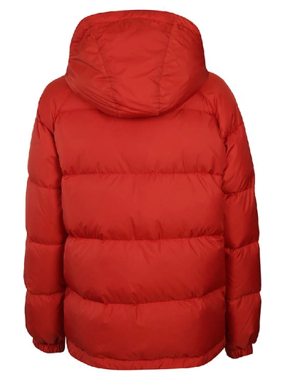 Shop Aspesi Hooded Padded Jacket In Brick