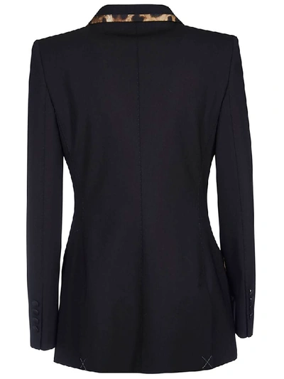Shop Dolce & Gabbana Reversible Leopard Single Breasted Blazer In Black