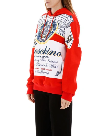Shop Moschino Budweiser Hoodie In Fantasia Rosso 112 (red)