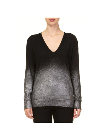Shop Versace Viscose Blend Sweater In Black - Silver