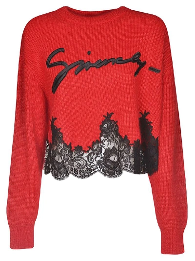 Shop Givenchy Signature Logo Sweater In Pop Red