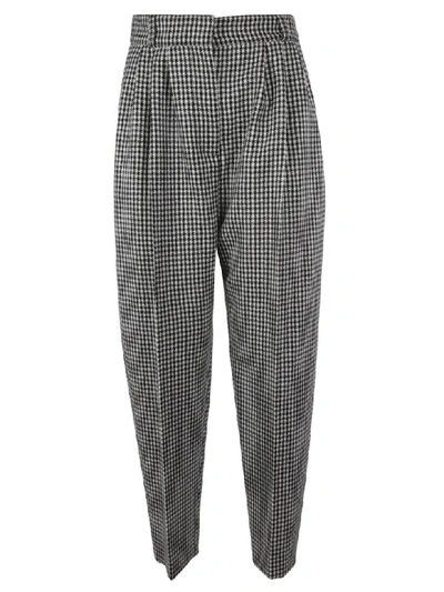 Shop Alexander Mcqueen Patterned Trousers In Black/ivory