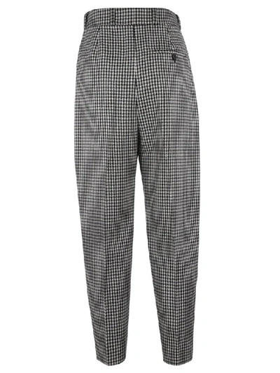 Shop Alexander Mcqueen Patterned Trousers In Black/ivory